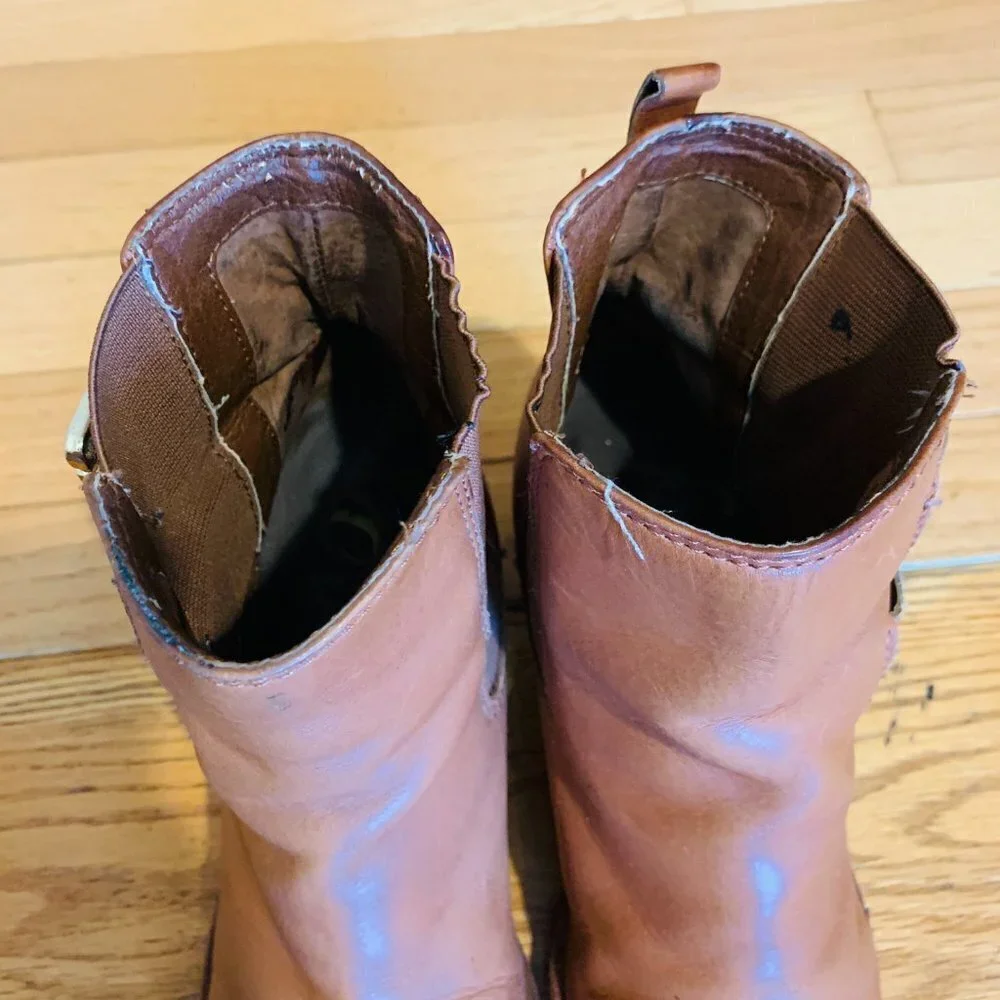 Sam Edelman Women's Ankle Boots Size 6.5 Leather Tan/Brown